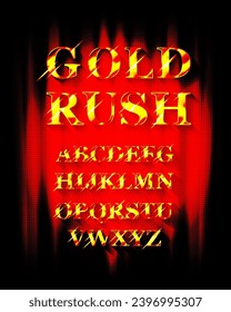 California Gold Rush is an old-west style metallic golden 3d alphabet