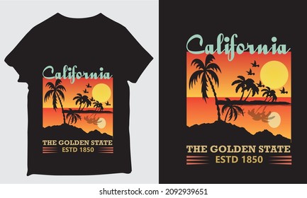 California the golden state estd 1850 t-shirt design