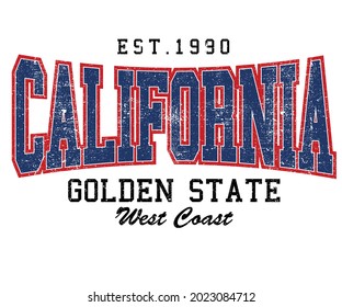 California Golden State Vector T Shirt Design. Beach Vibes Typography Artwork For  Patch, Sticker, Batch Etc. 