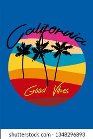 California Good Vibes,t-shirt Design Vector