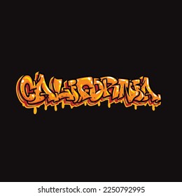 California Graffiti Vektor Font Word Street Art Unkraut Vektor-Markierung