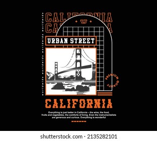 California Graphic Design for T shirt Street Wear and Urban Style