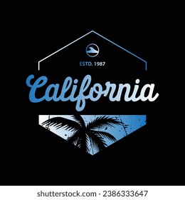 California graphic design typography for print t shirt