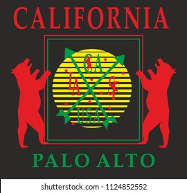 California graphic design vector art