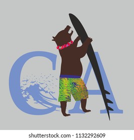 California graphic design vector art