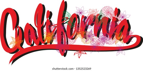 California graphic design vector art