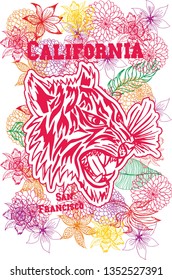 California graphic design vector art