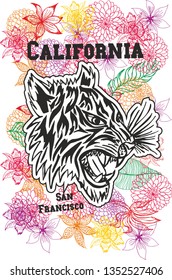 California graphic design vector art