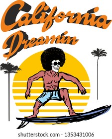 California graphic design vector art