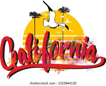 California graphic design vector art