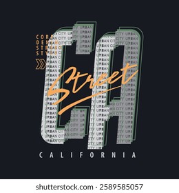 California graphic element design typography t shirt vector for ready print