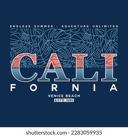 CALIFORNIA, DISEÑOS GRÁFICOS DE VECTORES DE CAMISETAS Y OTROS USOS.