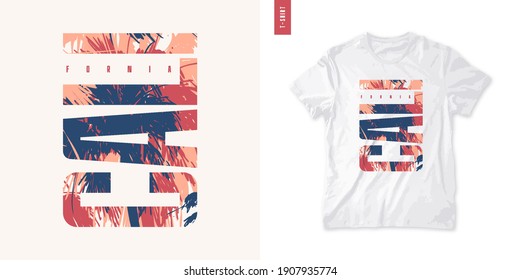 California graphic tee design, typography print, vector illustration.