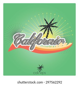 California green vector graphic, for logos, tshirts, stickers, badges, and merchandise
