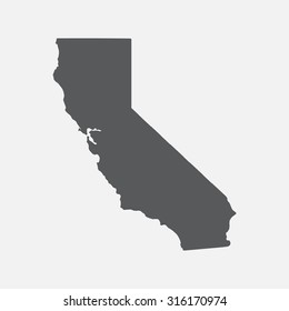 California grey state border map.