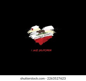 California grunge flag heart for your design.	Federative units of United States.