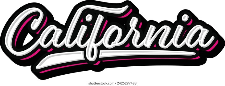 California Hand Lettering Typography vector