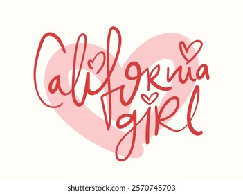 California handwriting calligraphy quote slogan text typography concept. Vector illustration design