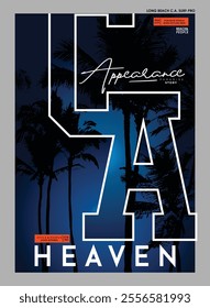 california heaven, vector illustration typhographic design.