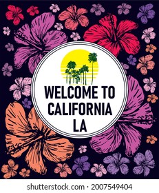 California Hibiscuse  flower graphic design vector art