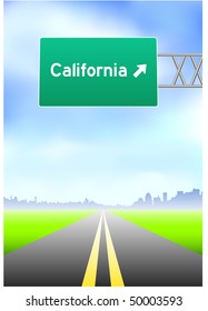 Señal de autopista de California Ilustración vectorial original
