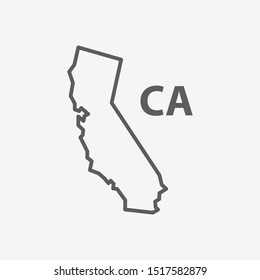 California icon line symbol. Isolated vector illustration of  icon sign concept for your web site mobile app logo UI design.