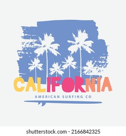 California illustration t-shirt and apparel design