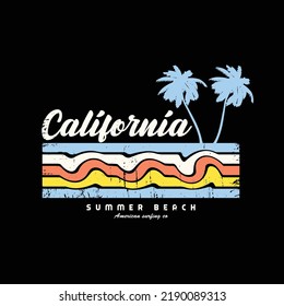 California illustration t-shirt and apparel design