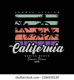 California illustration typography. perfect for designing t-shirts, shirts, hoodies, poster, print, etc.