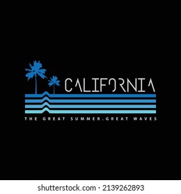 California illustration typography. perfect for t shirt design