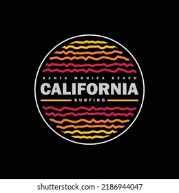 California illustration typography. perfect for t shirt design