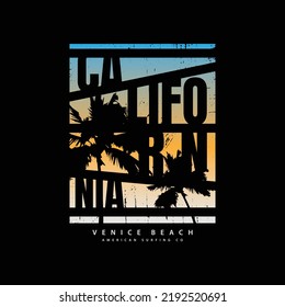 California illustration typography. perfect for t shirt design