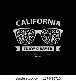 California illustration typography. perfect for t shirt design