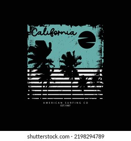 California illustration typography. perfect for t shirt design