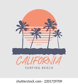 California illustration typography. perfect for t shirt design