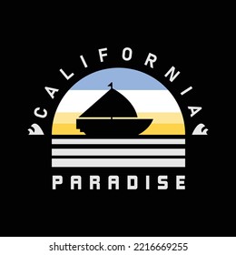 California illustration typography. perfect for t shirt design
