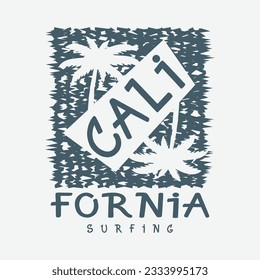 California illustration typography. perfect for t shirt design