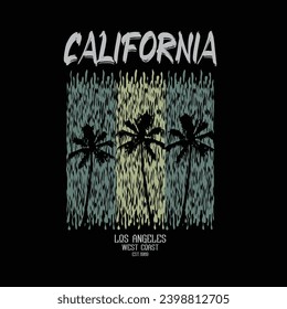 California illustration typography. perfect for t shirt design