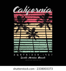 California Illustration typography for t shirt, poster, logo, sticker, or apparel merchandise.