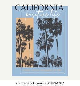 California Illustration typography for t shirt, poster, logo, sticker, or apparel merchandise.