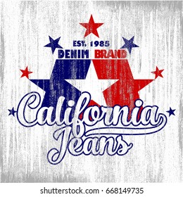California jeans vector T-shirt design