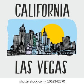 California Las Vegas graphic design vector art