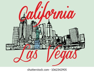 California Las Vegas graphic design vector art