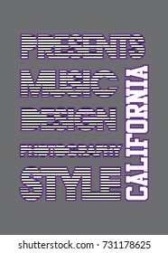california letter design vector background illustration