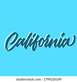 California. lettering design for apparel print. modern calligraphy. vector illustration.