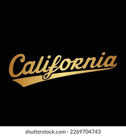 California lettering design. California, United States, typography design. California, text design. Vector and illustration.
