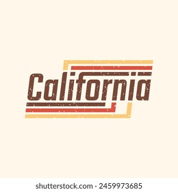 California Lettering Retro Style Design