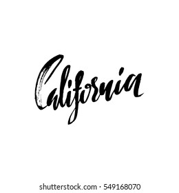 California lettering. Retro typography print. Vintage text.