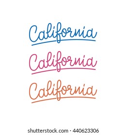 California lettering. Retro typography. Vintage text.