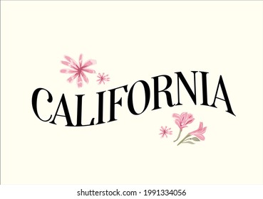 california letterings daisy vector design